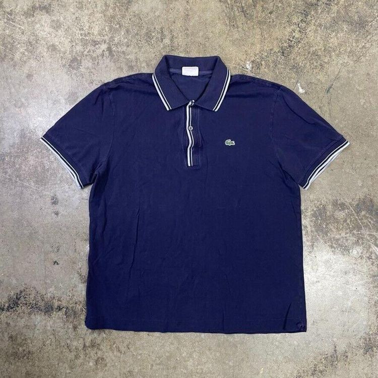 Lacoste Polo Shirt Y2K Vintage Short Sleeve Top, Navy, Mens Small image 1