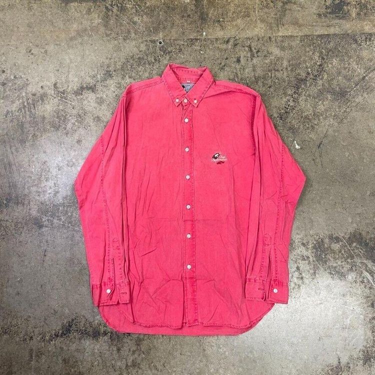 Peak Performances Shirt 90s Button Down Top, Pink, Mens Medium image 1