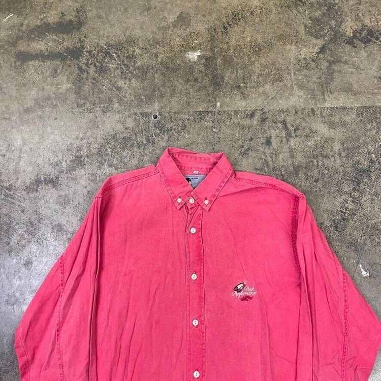 Peak Performances Shirt 90s Button Down Top, Pink, Mens Medium image 2