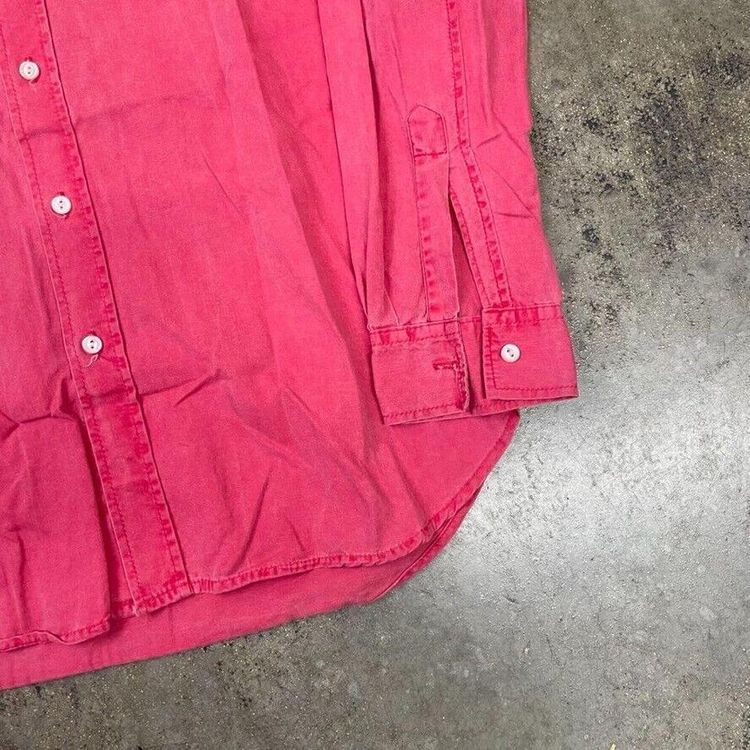Peak Performances Shirt 90s Button Down Top, Pink, Mens Medium image 4