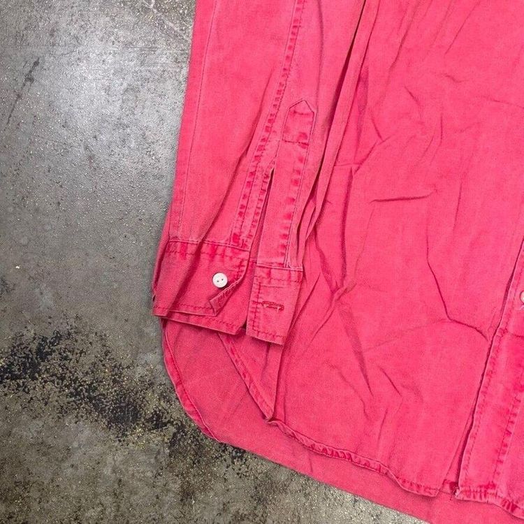 Peak Performances Shirt 90s Button Down Top, Pink, Mens Medium image 5