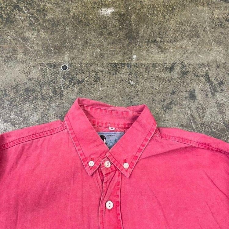 Peak Performances Shirt 90s Button Down Top, Pink, Mens Medium image 6