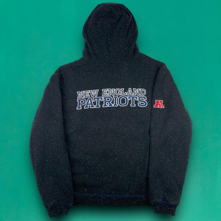 NFL New England Patriots Vintage Fleece Lined Cosy Embroidered Thick Hoodie Fleece Black M 4