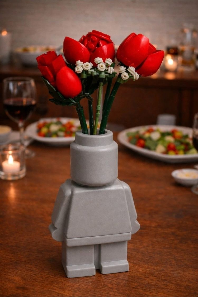 Grey Brickman Shaped Vase