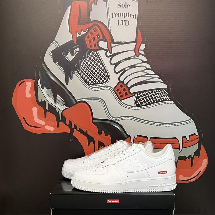 Supreme Supreme x Nike Air Force 1 (White) Brand New in box. 100% Authentic #supreme #nike #white #sneakers  product image