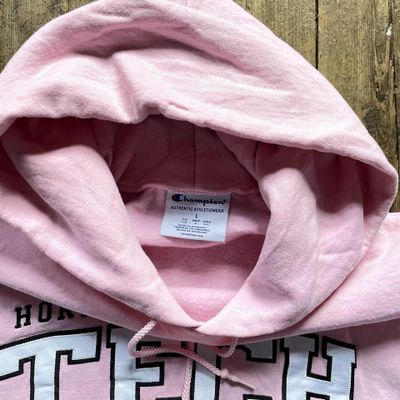 Champion Hoodie Y2K Sports College Vintage Sweatshirt, Pink, Womens Large 7