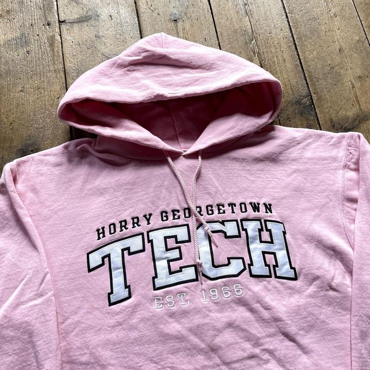 Champion Hoodie Y2K Sports College Vintage Sweatshirt, Pink, Womens Large 3