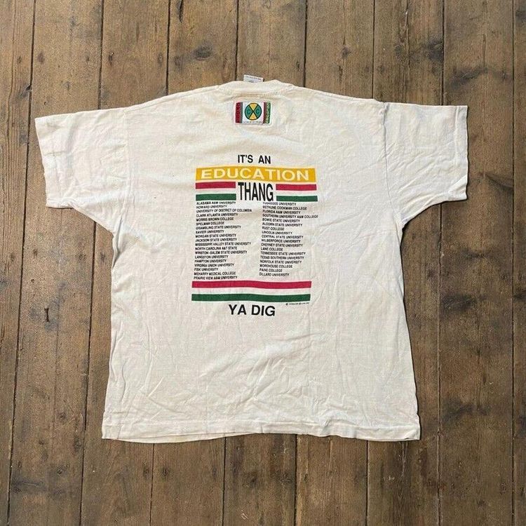 Vintage T-Shirt USA College 90s Graphic Single Stitch Tee, White Mens XL 2