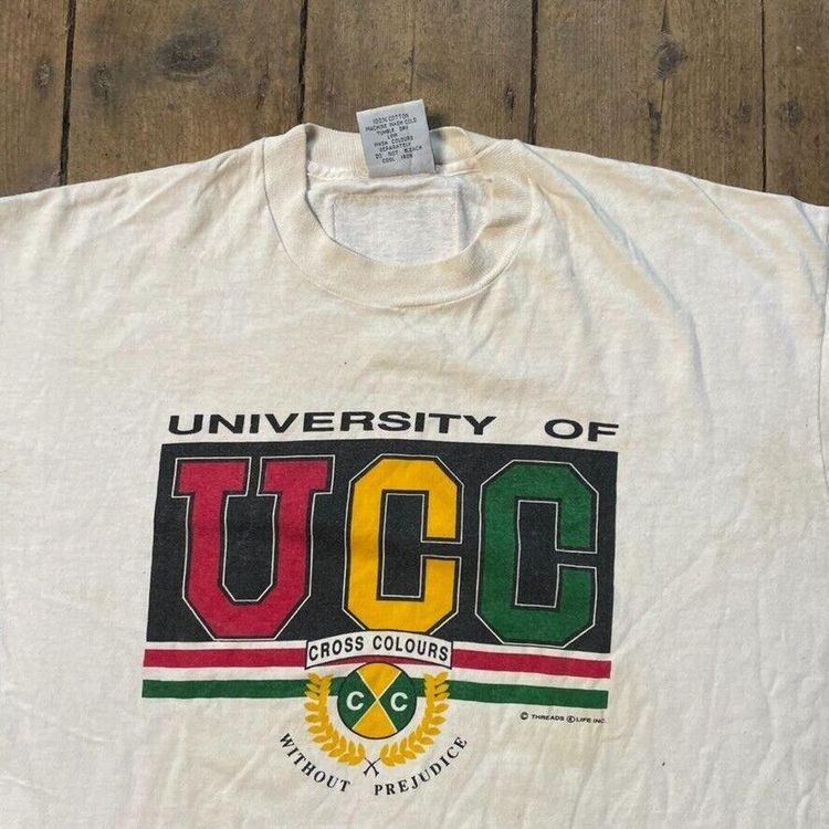 Vintage T-Shirt USA College 90s Graphic Single Stitch Tee, White Mens XL 3