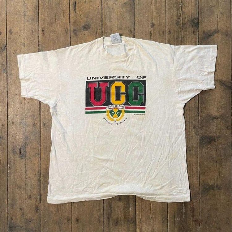 Vintage T-Shirt USA College 90s Graphic Single Stitch Tee, White Mens XL