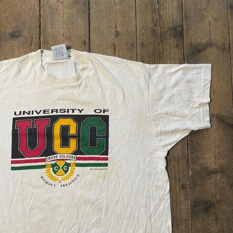Vintage T-Shirt USA College 90s Graphic Single Stitch Tee, White Mens XL 4