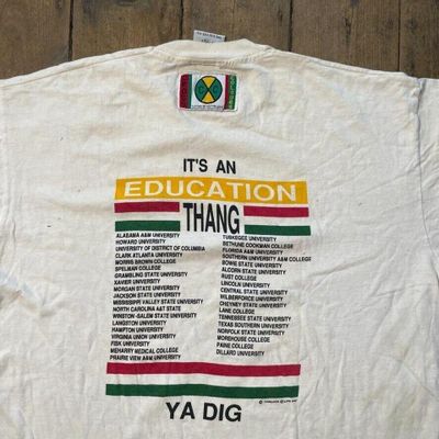 Vintage T-Shirt USA College 90s Graphic Single Stitch Tee, White Mens XL 8