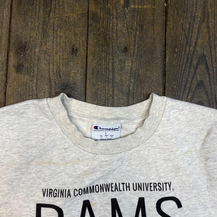 Champion Virginia Rams Sweatshirt Pull Over Y2K Sports Jumper, White, Mens L 6