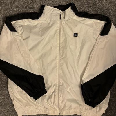 Mens white Wilson vintage windbreaker jacket 1