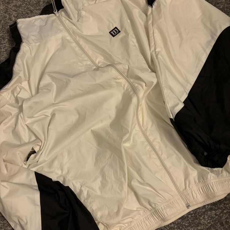 Mens white Wilson vintage windbreaker jacket 4