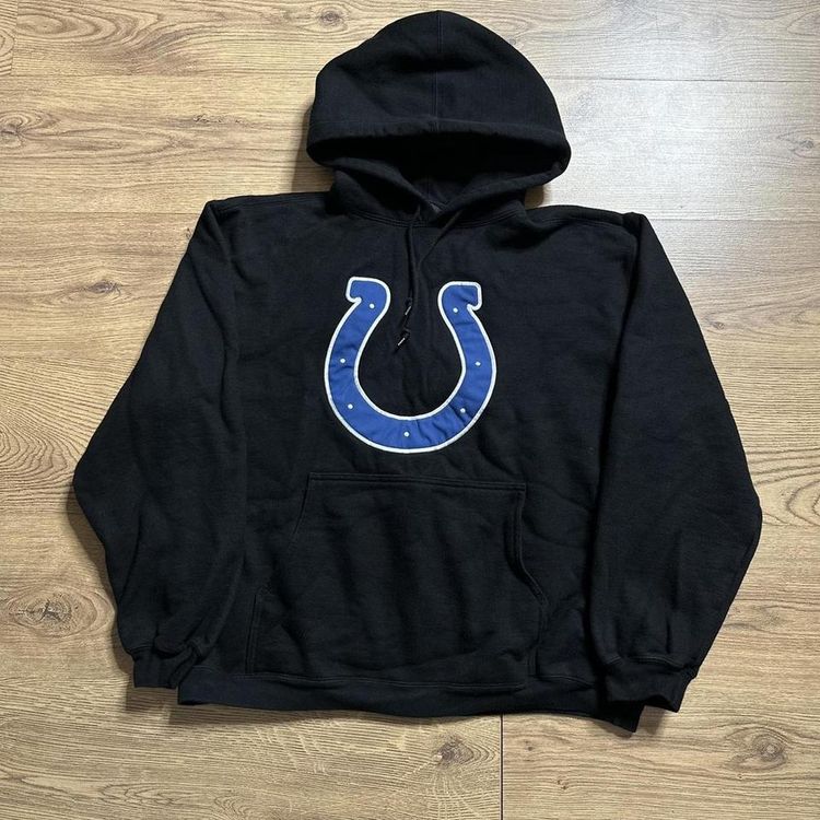 Black Indianapolis Colts NFL Reebok Hoodie 00s Casual Sportswear