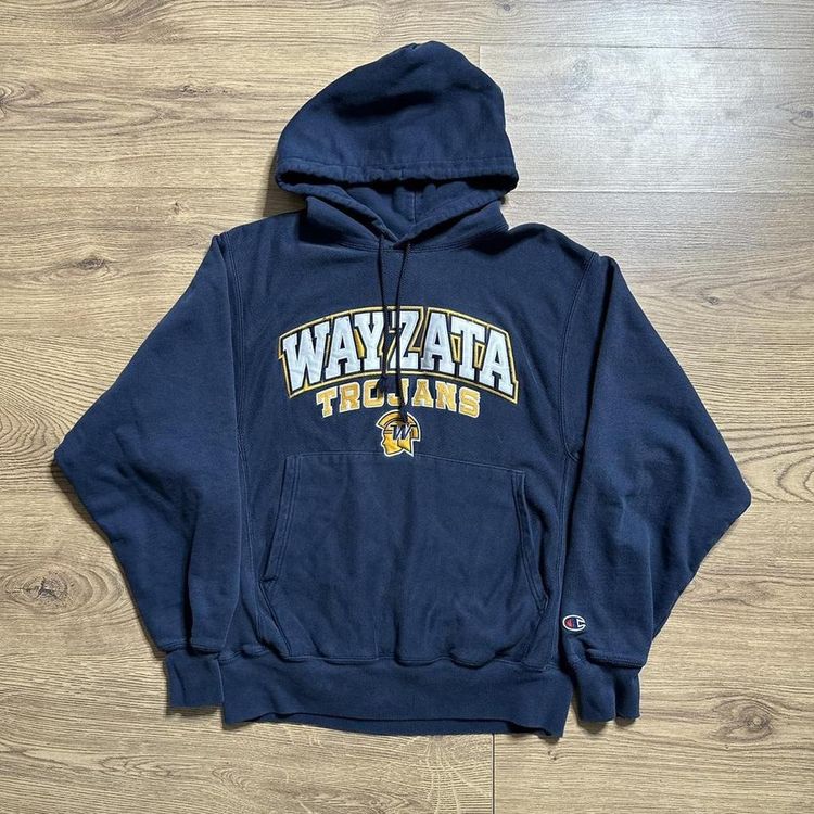 Navy Wayzata Trojans Champion Hoodie 00s Casual
