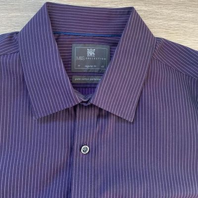 Purple Striped M&S Long Sleeve Shirt 2