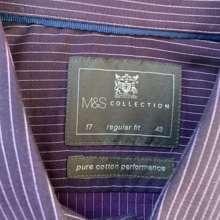 Purple Striped M&S Long Sleeve Shirt 3