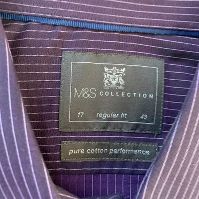 Purple Striped M&S Long Sleeve Shirt 3
