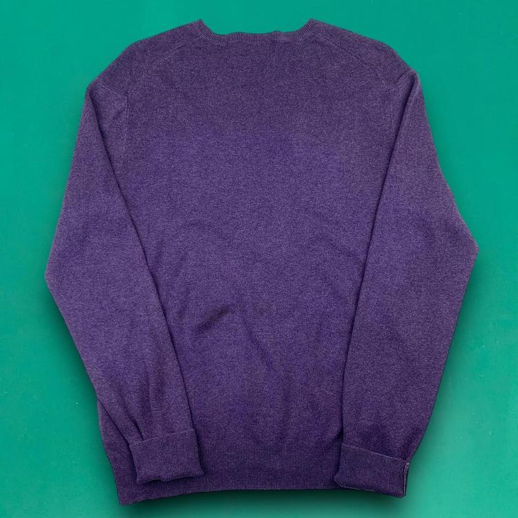 Ralph Lauren 100% Pima Cotton Embroidered Logo V-Neck Jumper Sweater Purple S 4