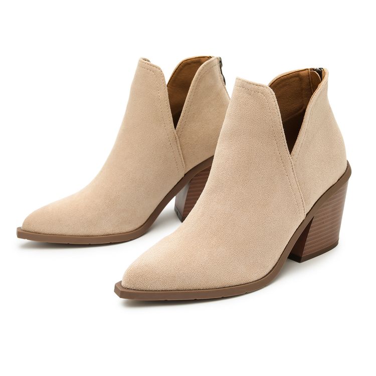 Beige Suede Ankle Boots image 1