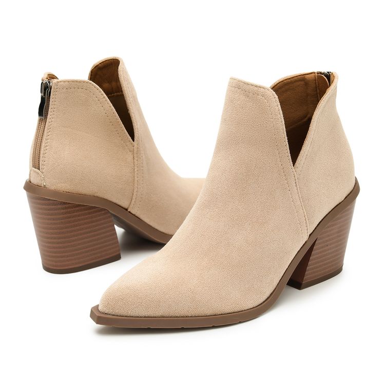 Beige Suede Ankle Boots image 2