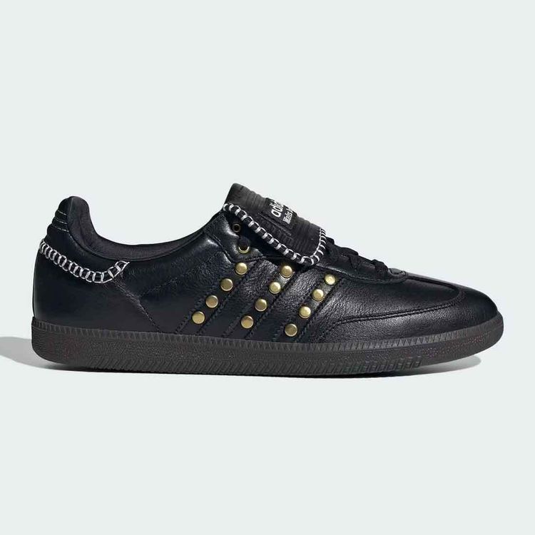 Adidas Black Leather Sneakers With Chain Detail image 1