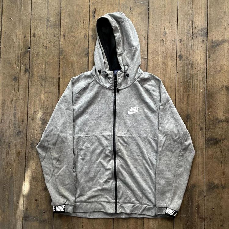Nike Hoodie Y2K Swoosh Sports Full-Zip Sweatshirt, Grey, Mens Large image 1