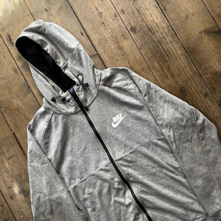 Nike Hoodie Y2K Swoosh Sports Full-Zip Sweatshirt, Grey, Mens Large image 3