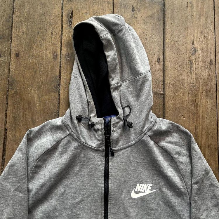 Nike Hoodie Y2K Swoosh Sports Full-Zip Sweatshirt, Grey, Mens Large image 2