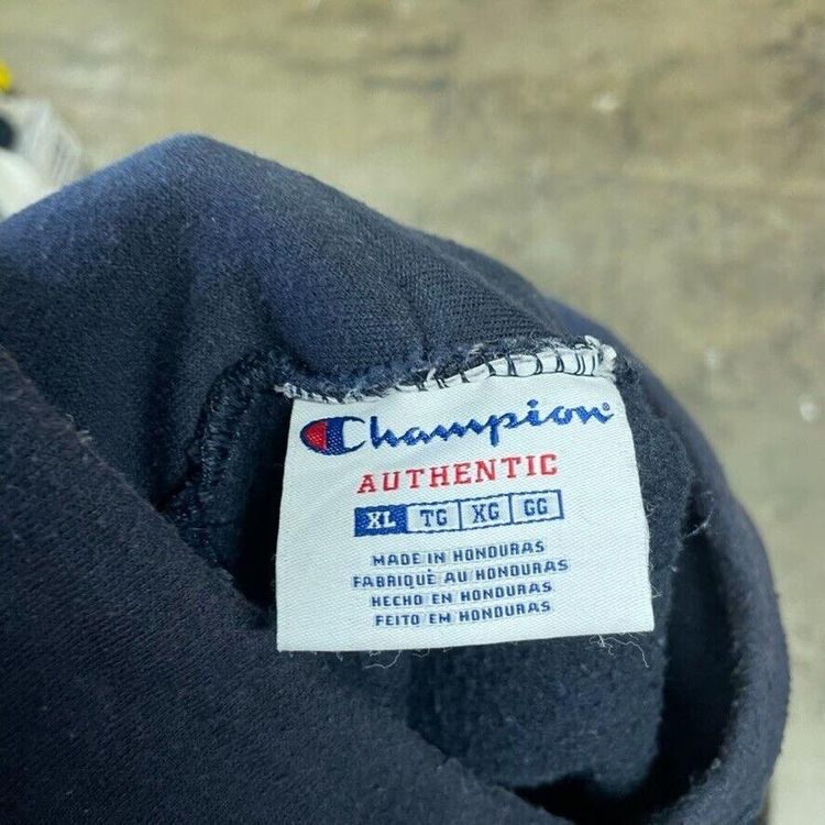 Champion College Hoodie Graphic USA Y2K Sports Sweatshirt, Navy Blue, Mens XL 7