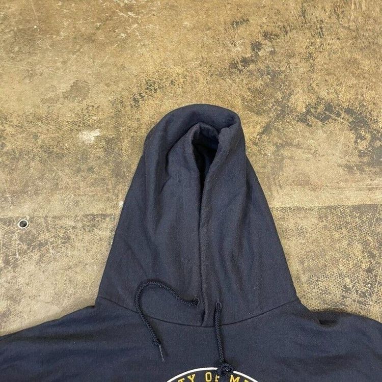 Champion College Hoodie Graphic USA Y2K Sports Sweatshirt, Navy Blue, Mens XL 6