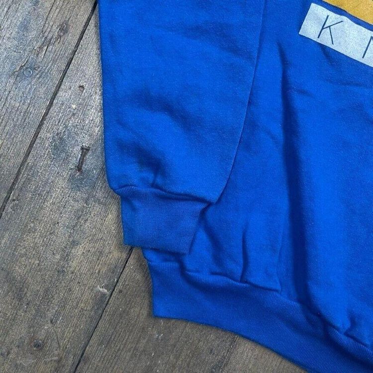 College Sweatshirt Y2K Crew Neck Sports Jumper, Blue, Mens Large image 5