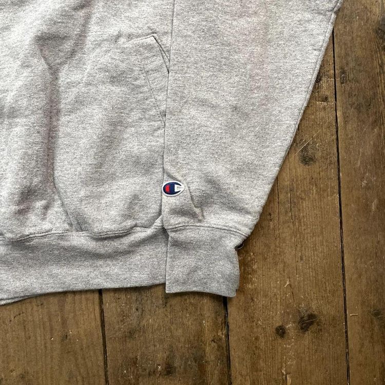 Champion Sweatshirt Half-Zip Pull Over Spellout Jumper, Grey, Mens Medium image 4