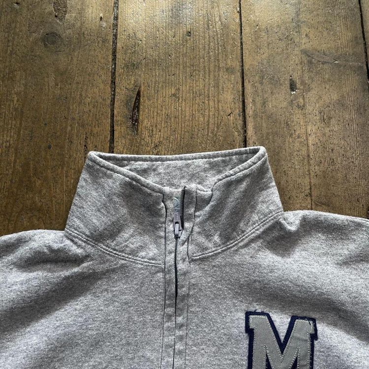 Champion Sweatshirt Half-Zip Pull Over Spellout Jumper, Grey, Mens Medium image 6