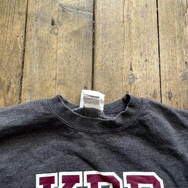 Champion Sweatshirt College Y2K Sports Jumper, Grey, Mens Large 6