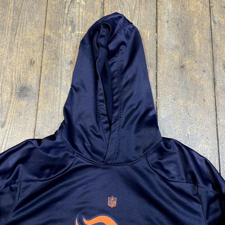 NFL Hoodie Denver Broncos USA Sports Spellout Sweatshirt, Navy, Mens Small 6