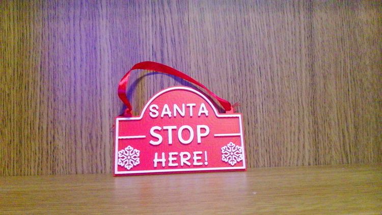 Other Santa Stop Here Sign Ornament product image
