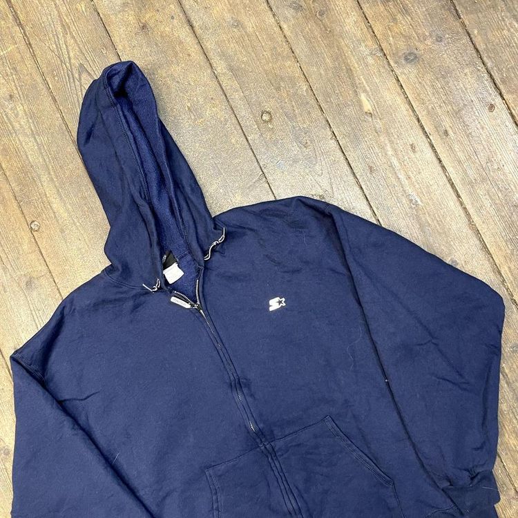 Starter Hoodie Full Zip Sports Sweatshirt, Navy, Mens Large image 3