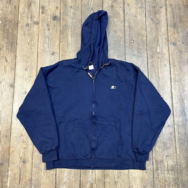 Starter Hoodie Full Zip Sports Sweatshirt, Navy, Mens Large image 1