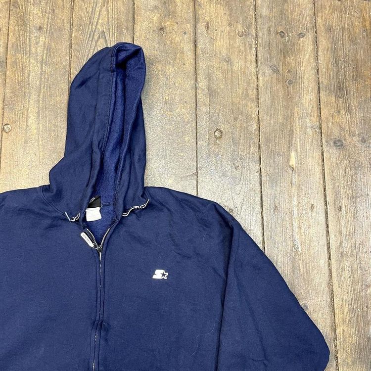 Starter Hoodie Full Zip Sports Sweatshirt, Navy, Mens Large image 2