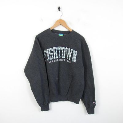 VINTAGE CHAMPION USA COLLEGE UNIVERSITY AMERICAN GREY ROUND NECK SWEATSHIRT 1