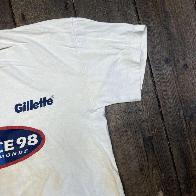 France 98 Graphic T-Shirt Vintage 90s Single Stitch Tee, White Mens Large image 4