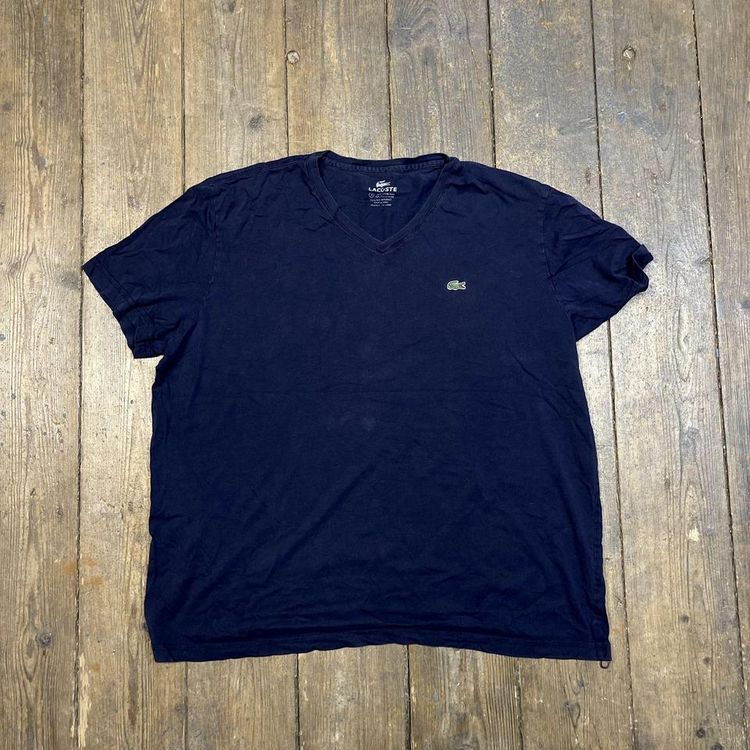 Lacoste T-Shirt 90s Blank Double Stitch USA Tee, Blue, Mens Large image 1