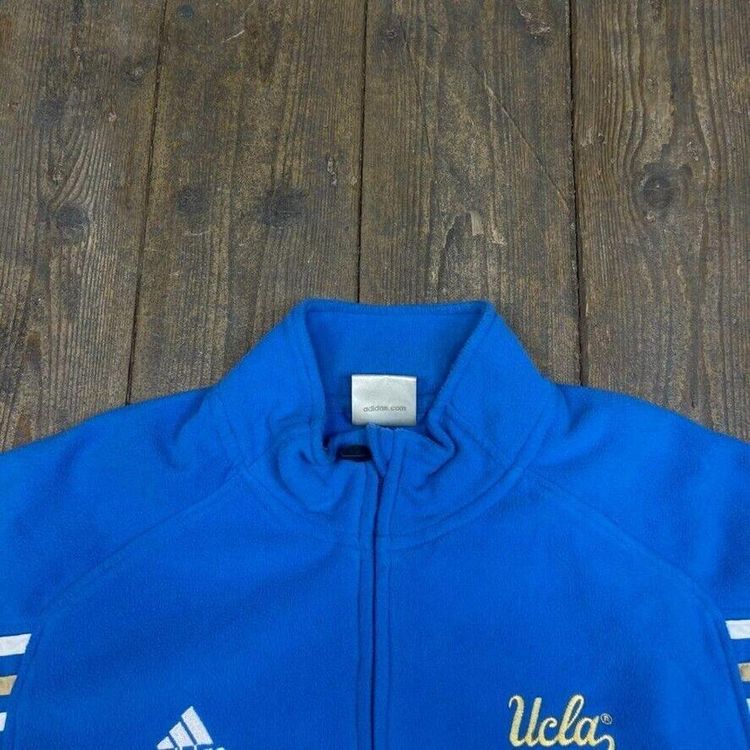 Adidas Fleece Jacket Y2K UCLA Vintage Full Zip Sports Jumper, Blue, Mens 2XL 6
