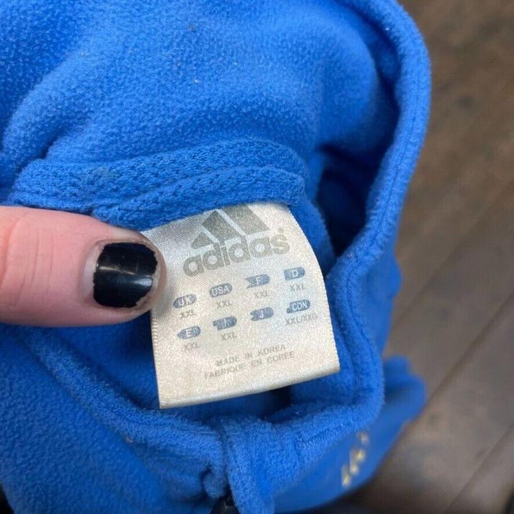 Adidas Fleece Jacket Y2K UCLA Vintage Full Zip Sports Jumper, Blue, Mens 2XL 7