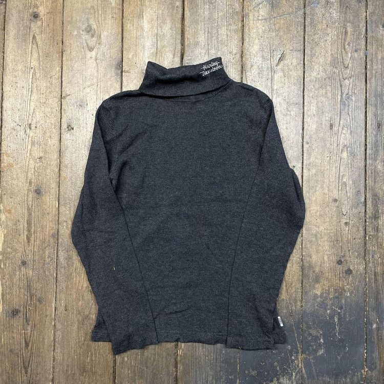 Harley Davidson Jumper Vintage Knit Mock Neck USA Sweater, Grey, Womens Large image 6