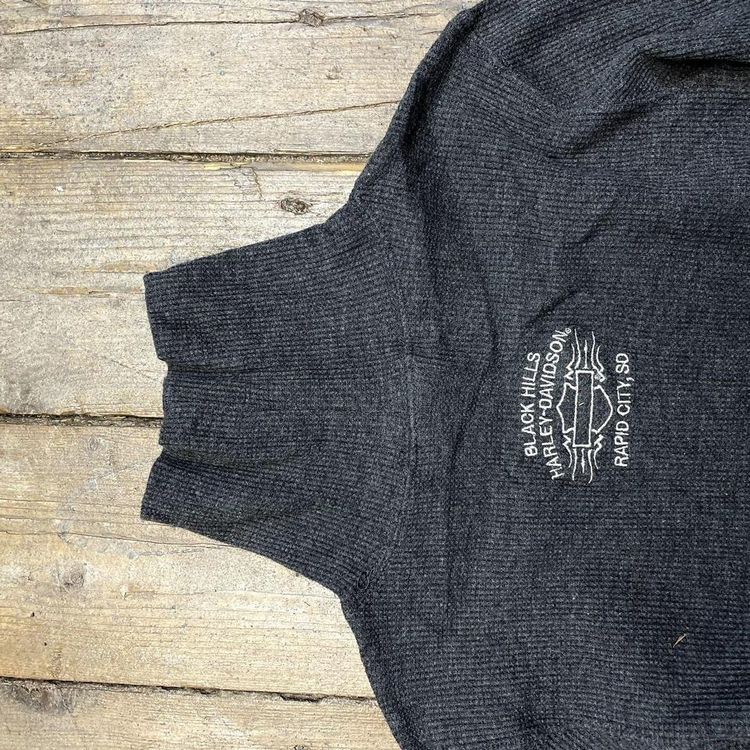 Harley Davidson Jumper Vintage Knit Mock Neck USA Sweater, Grey, Womens Large image 5