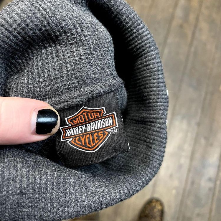 Harley Davidson Jumper Vintage Knit Mock Neck USA Sweater, Grey, Womens Large image 8
